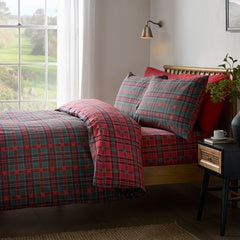 TARTAN CHECK DUVET SET RED/GREEN