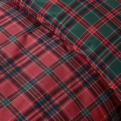 TARTAN CHECK DUVET SET RED/GREEN
