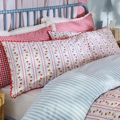 TREASURE STRIPE DUVET SET RED/NAVY