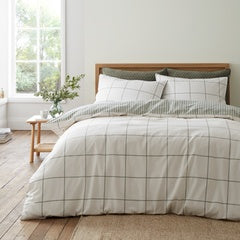 BRUSHED REGAL CHECK DUVET COVER GREEN