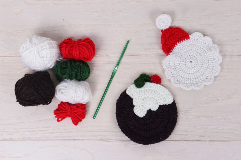 MY FIRST CROCHET KIT CHRISTMAS COASTERS