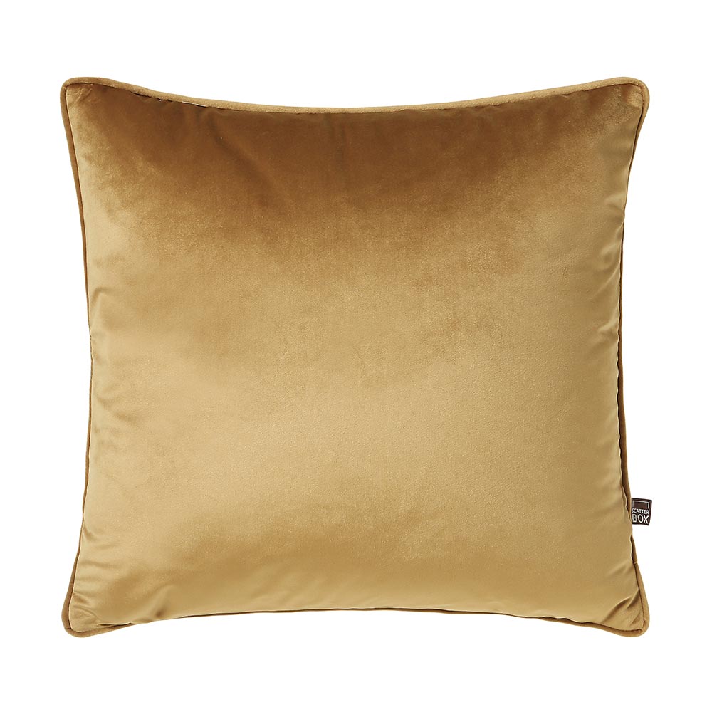 Scatter Box Bellini Velour 45x45cm Cushion, Antique Gold