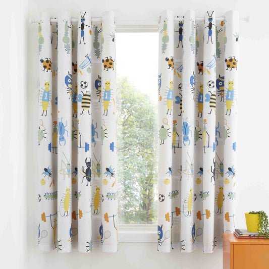 Catherine Lansfield Bugtastic Eyelet Curtains 66x72 Inch Yellow