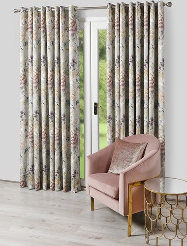 SCATTERBOX EDEN DOVE EYELET CURTAINS 100"X90"