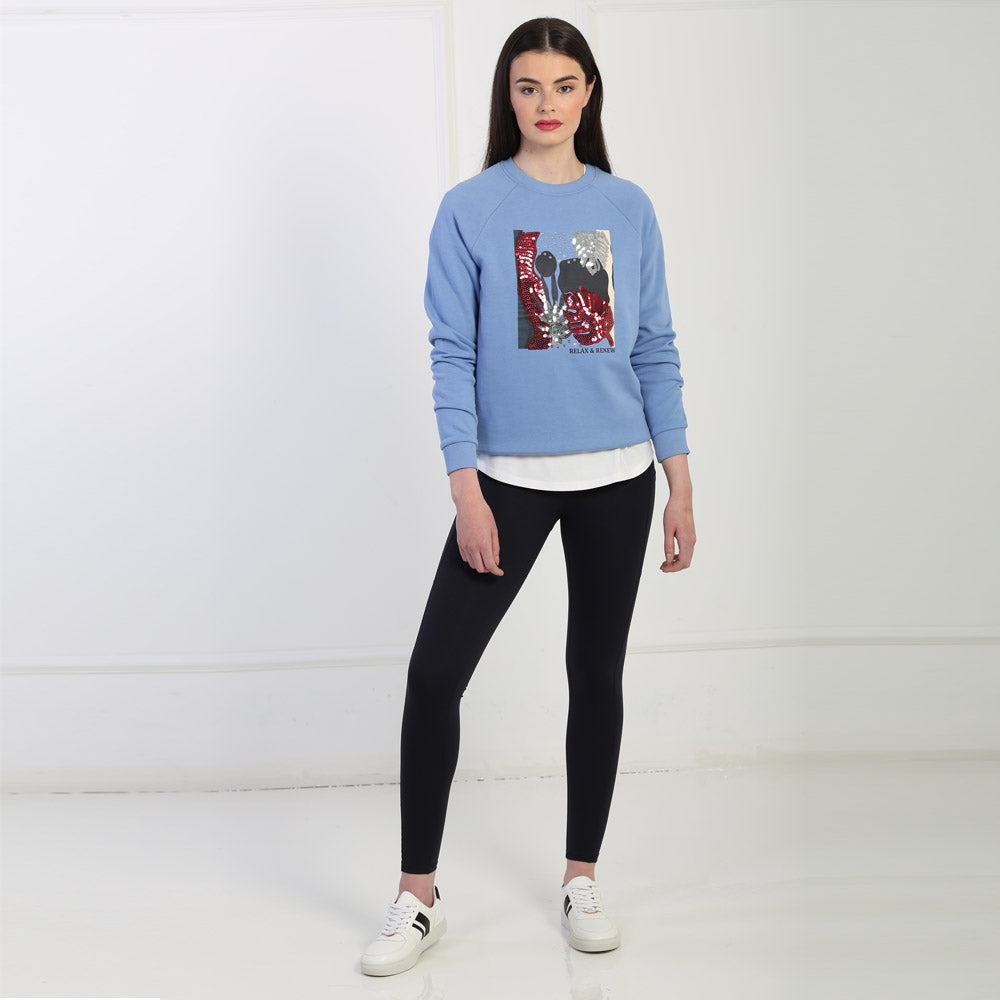 Relax & Renew Iris Sweater Cornflower